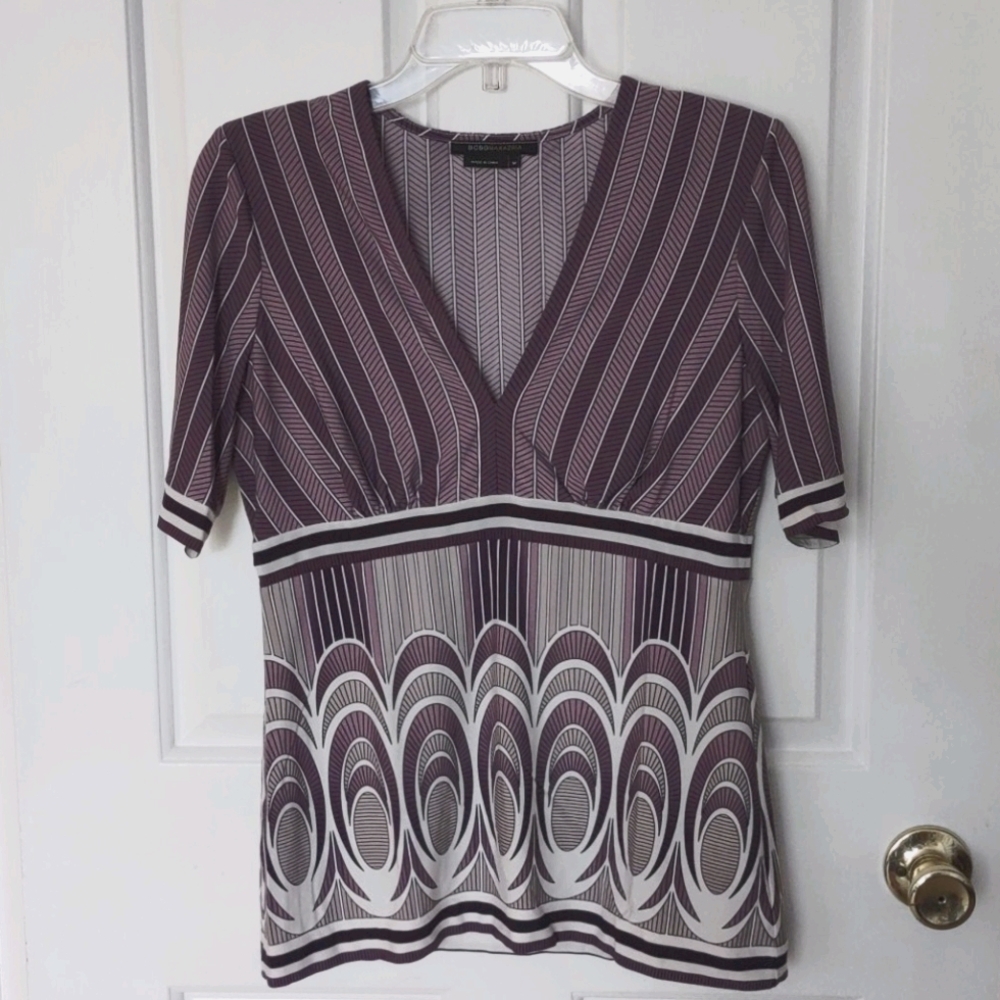 BCBG MaxAzria Art Deco Purple Top